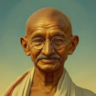 AI-generated portrait of Mohandas Gandhi