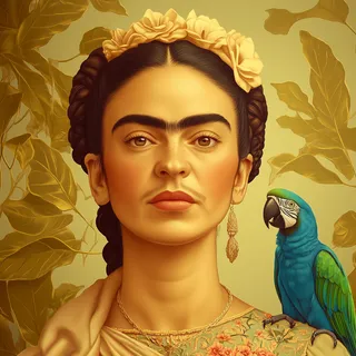 AI-generated portrait of Frida Kahlo