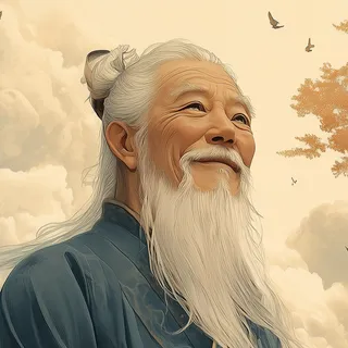 AI-generated portrait of Laozi