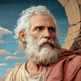 AI-generated portrait of Plato